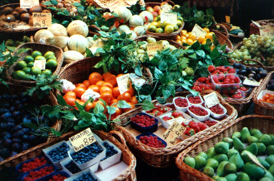 Photo colorful produce basket
